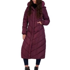Steve Madden Women's Merlot Hooded Puffer Coat Size XS NWT $225